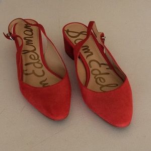 Sale-Sam Edelman Orange Suede Shoe
